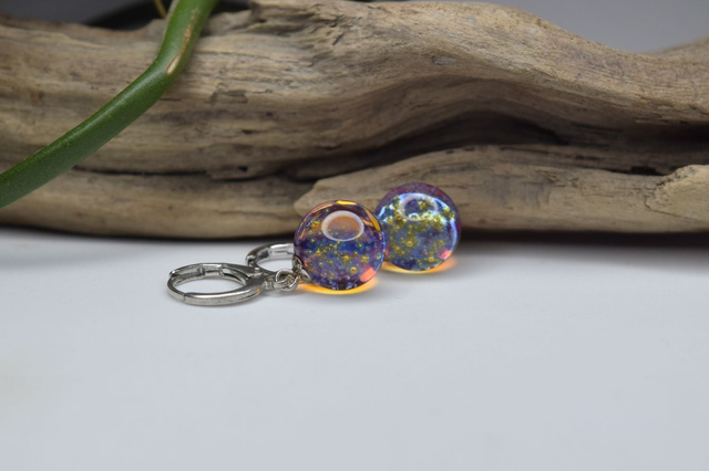 CRÉOLES VOIE LACTÉE AMBRE MONTURE ARGENT (CVL22)