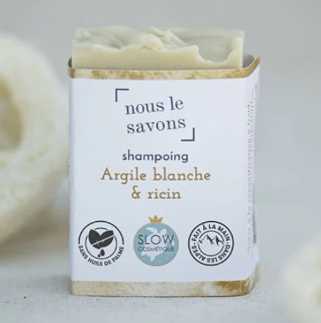 Shampooing bio cheveux secs - argile blanche et ricin 