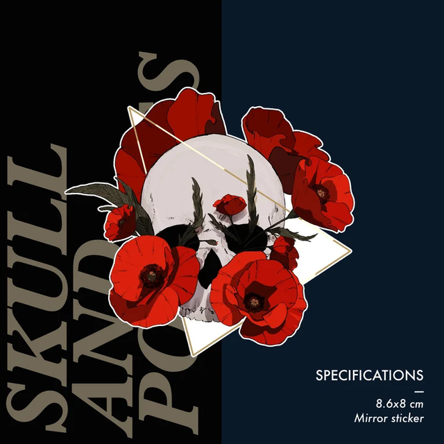 SKULL AND POPPIES / HEART AND BAYONET STICKERS