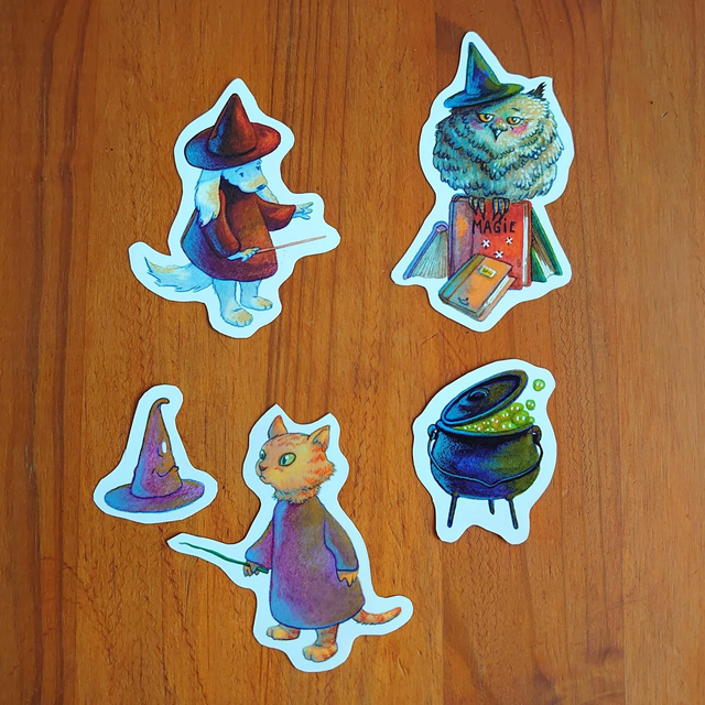 Lot de 5 stickers "Sorciers" 