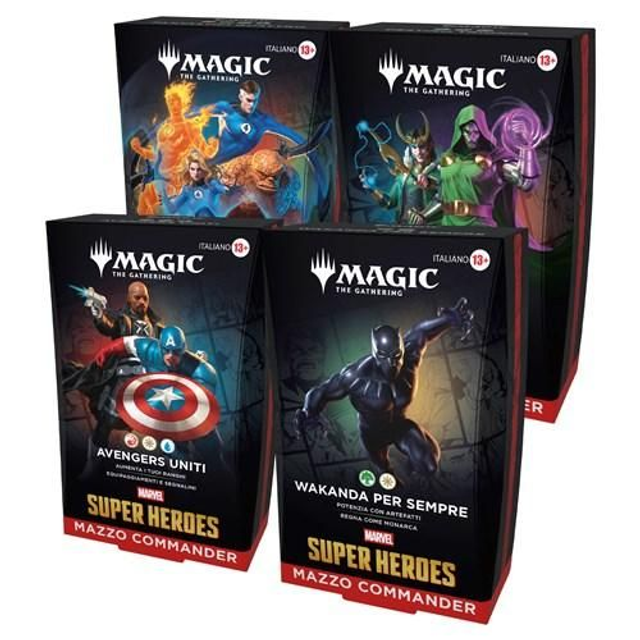 Magic: The Gathering - Marvel Super Heroes Commander Decks Display (4 Mazzi) - ITA