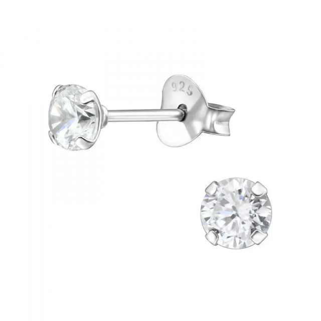 Happy Birthday Mouse Card - Sterling Silver Crystal Stud Earrings CE211