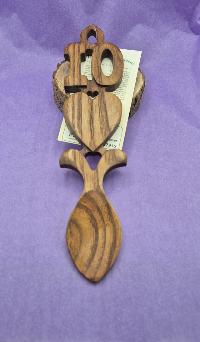 10th Anniversary Welsh Lovespoon  Dark