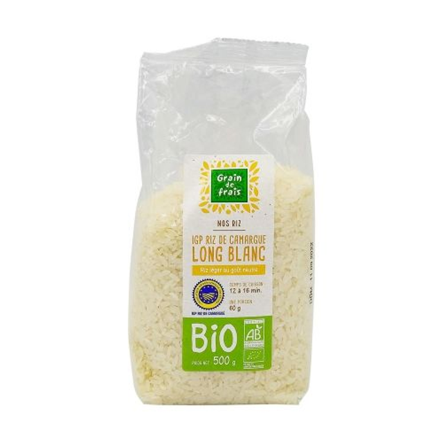Riz long blanc de Camargue IGP BIO - Paquet de 0,5 KG