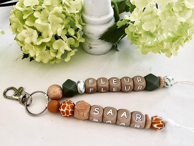 Sleutelhanger dubbele naam (voorbeeld) 