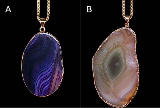 Pendentif agate teintée 