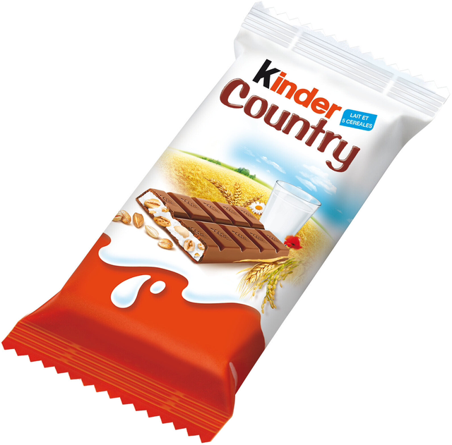 Barre de céréales enrobées de chocolat KINDER COUNTRY 23.5g
