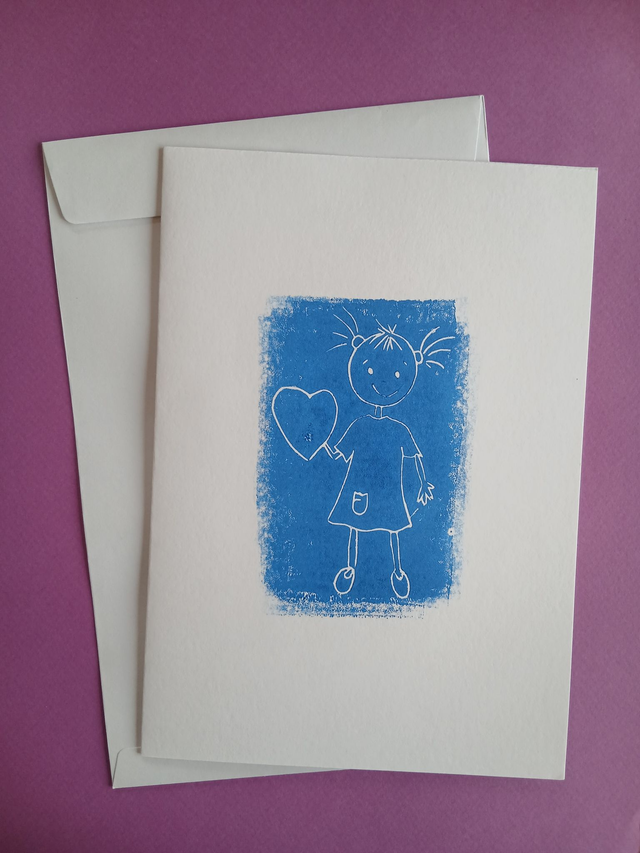 Carte motif fillette ou garçon