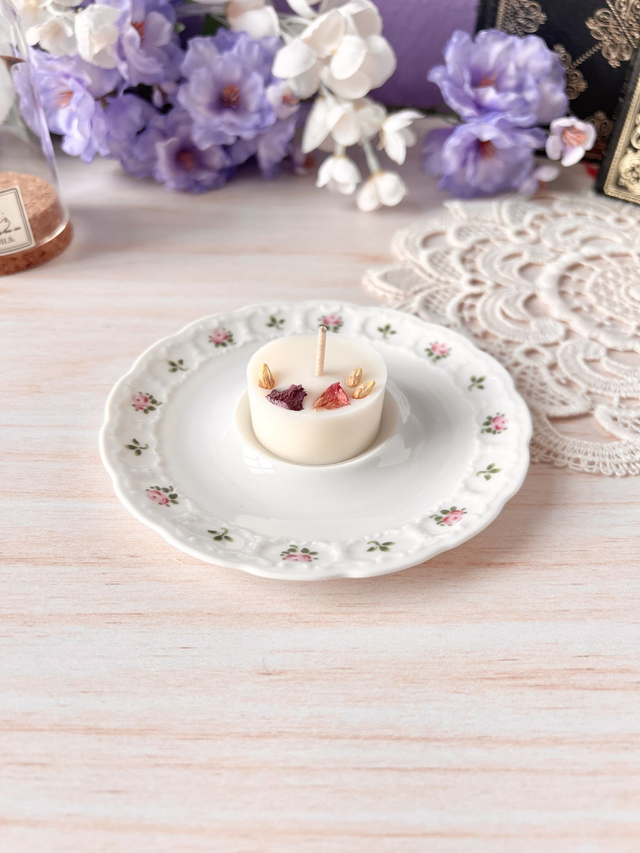 💜 Mini bougie fleurie - parfum Rose Ancienne (à l'unité)