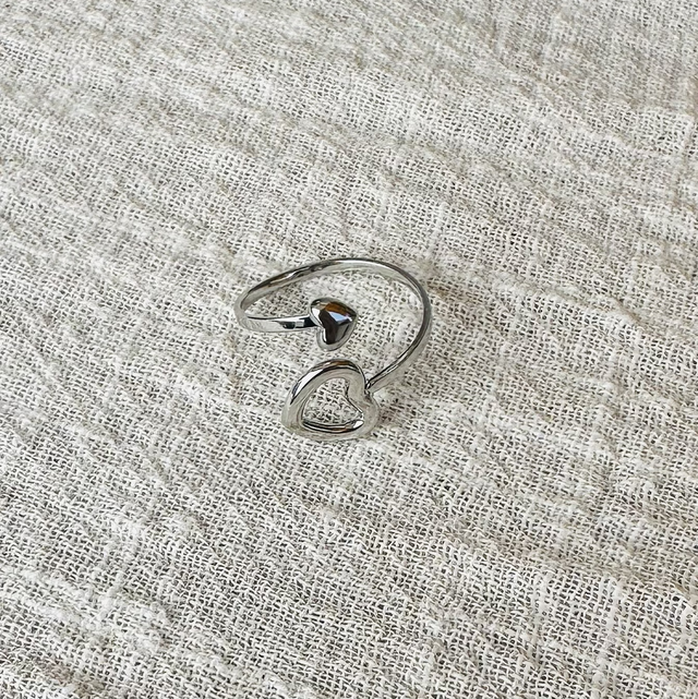 Ring hartjes zilver 