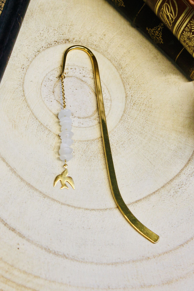 Marque page personnalisable hirondelle doré