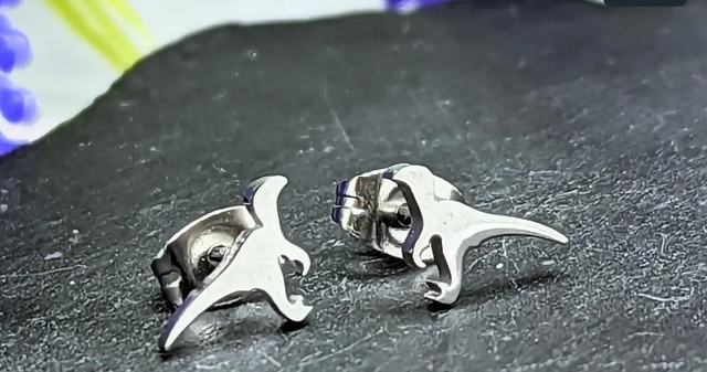 Stainless Steel Dinosaur/T-Rex Stud Earrings 
