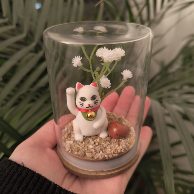 Ami protecteur - Maneki Neko (jaspe rouge)