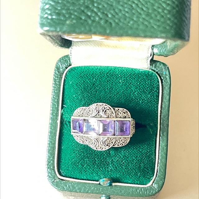  Theodor Fahrner Ring gold-plated Amethyst Silber 