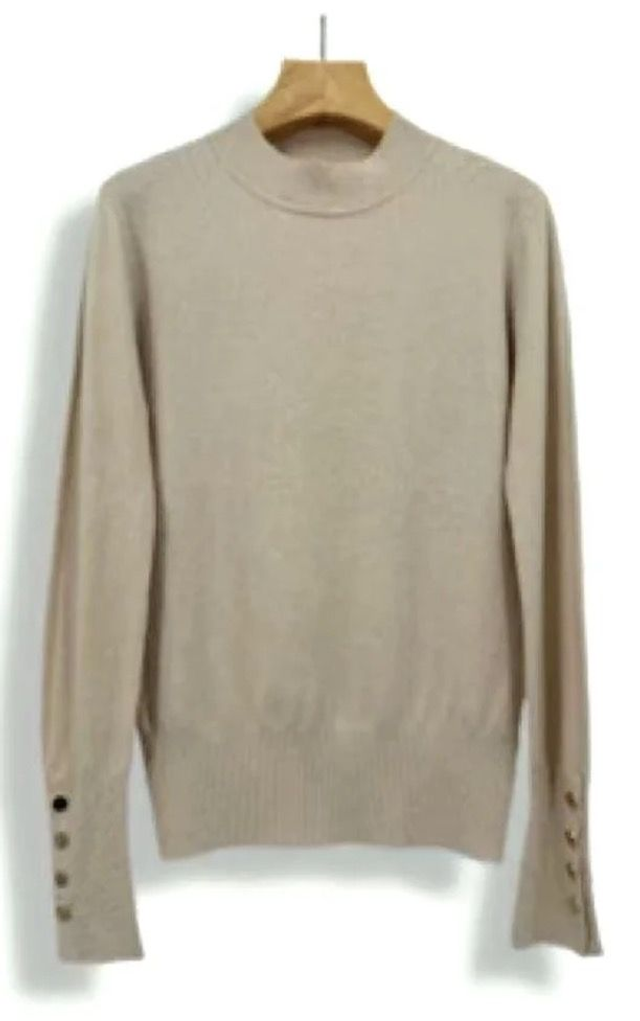 Zara Gold Button Soft Turtle Neck Fine Knit - KM