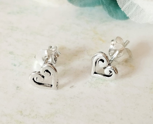 Pendientes de corazón en plata 925