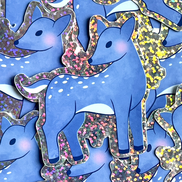 Sticker Petit faon pailleté