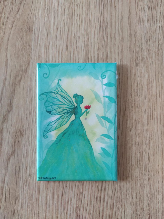Magnet "Fée verte" 7,8 x 5,3cm