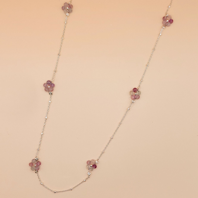 Sterling silver and fluorite flower necklace