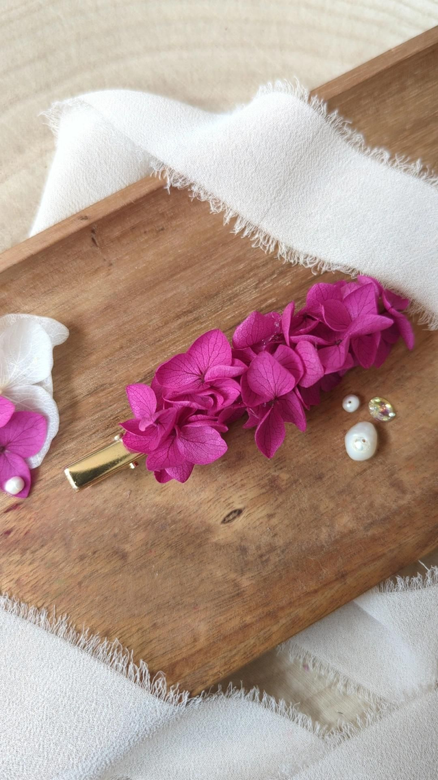 Barrette croco hortensia - Différents coloris