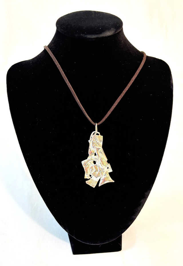 Bold Abstract Fused Silver Pendant – Sculptural Recycled Sterling Silver
