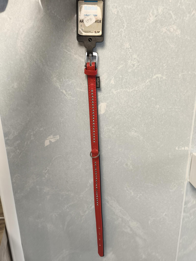 Collier cuir rouge S/M