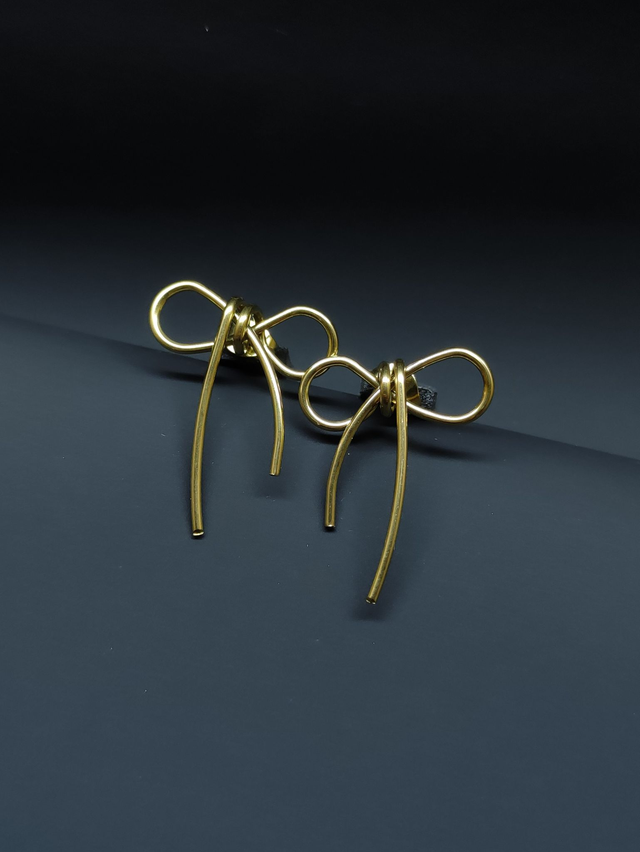 Schleifen Ohrringe 14 Karat vergoldet