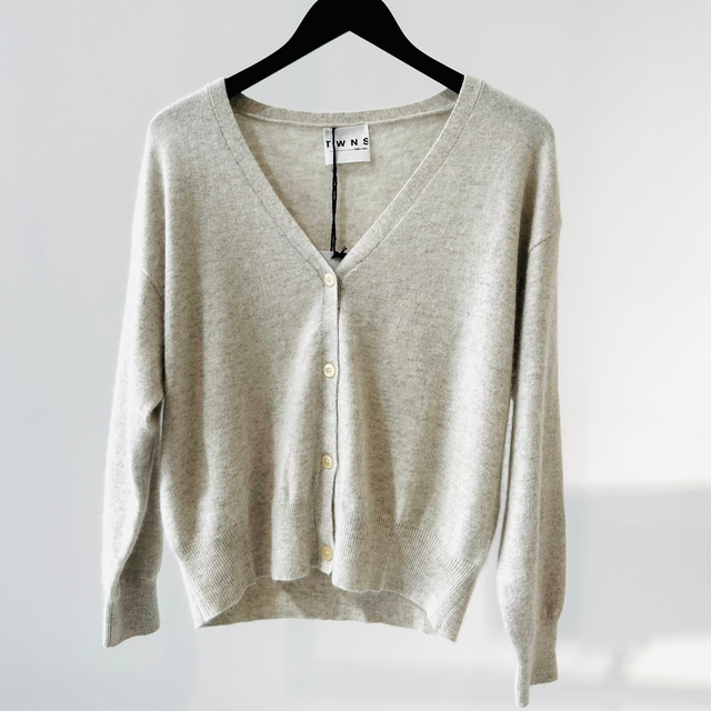 Pull V Neck Buttons Beige