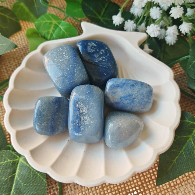 pierre roulée aventurine bleue cubique 20 à 40mm