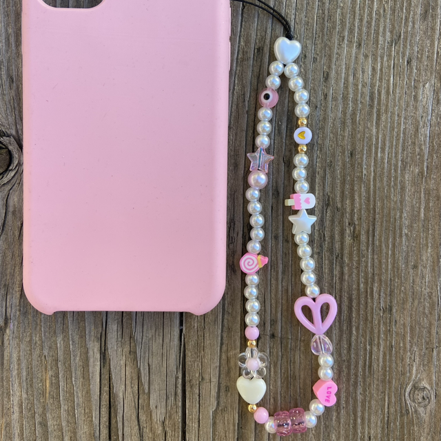 Grigri de téléphone Nacré rose - Taille S