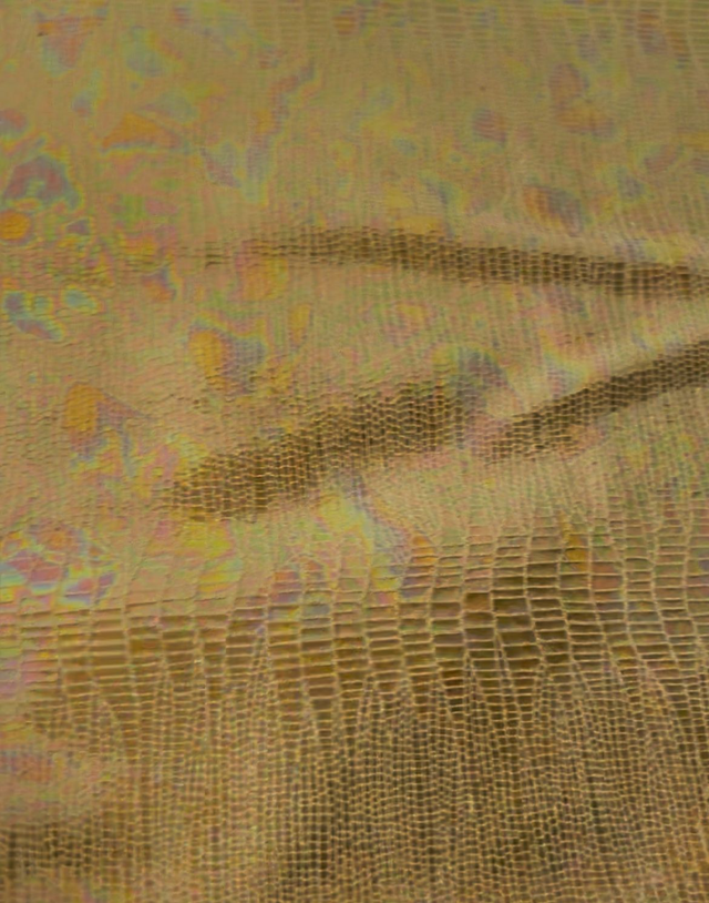 Chute de cuir doré irisé holographique