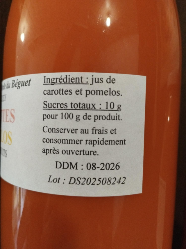 Carottes - Pomelos (100 % Jus)