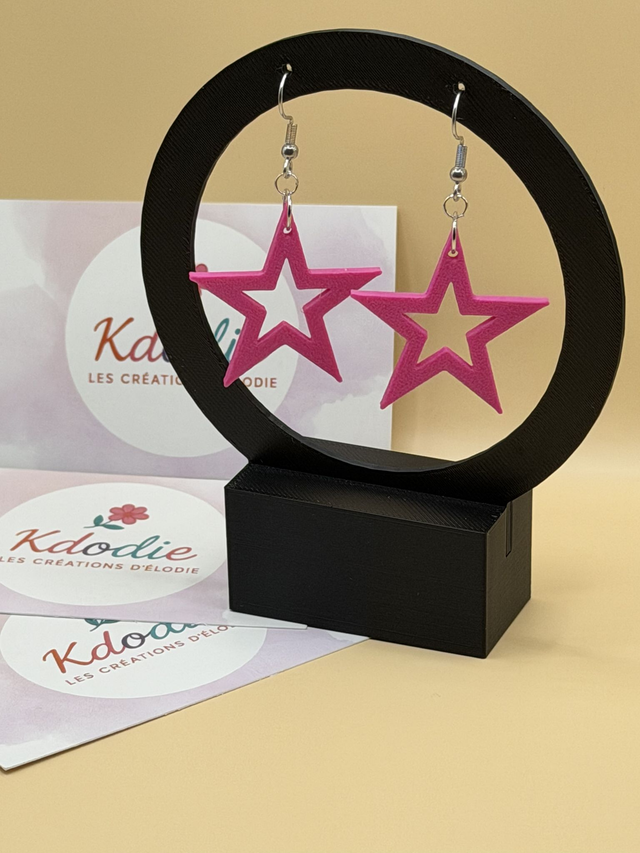 Boucles d'oreilles Etoile - Attaches Crochet