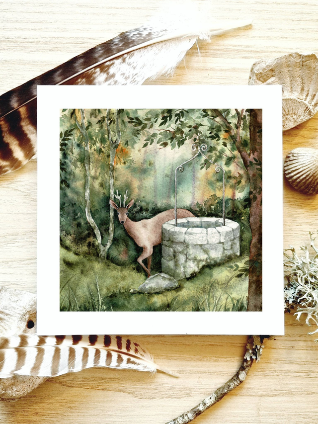 Affichette "Chevreuil curieux"