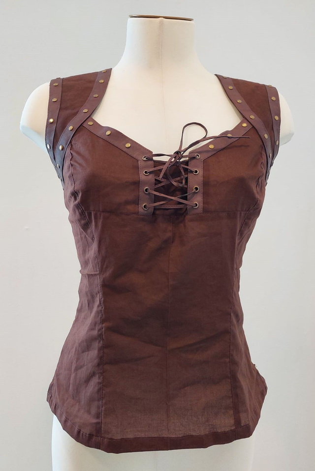 Sleeveless Steampunk Top Arianna