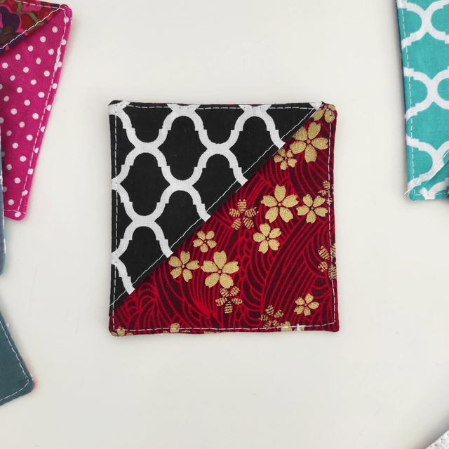 Marque page en coton - cerisiers or