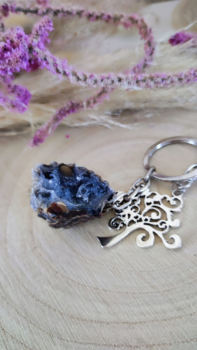 Porte Clés mini géode Agate brute n°6