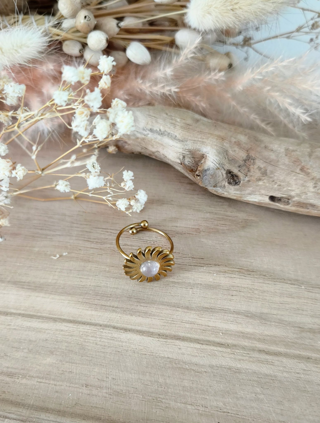 Bague Soleil Quartz rose
