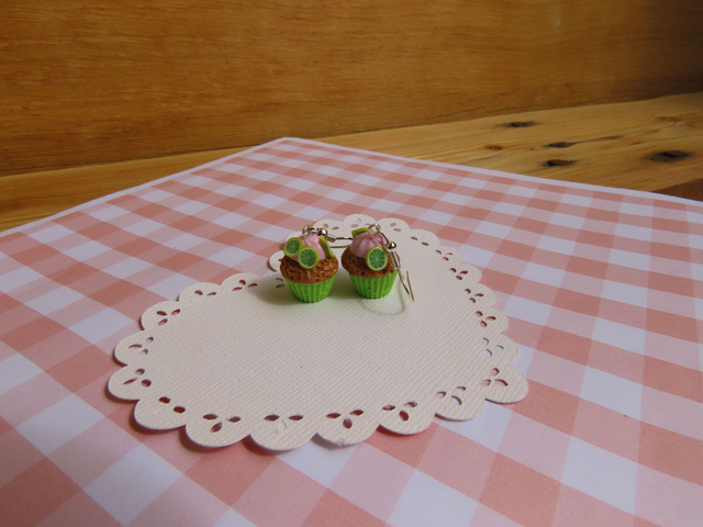 🧁 Boucles d'oreilles - Cupcakes au citron
