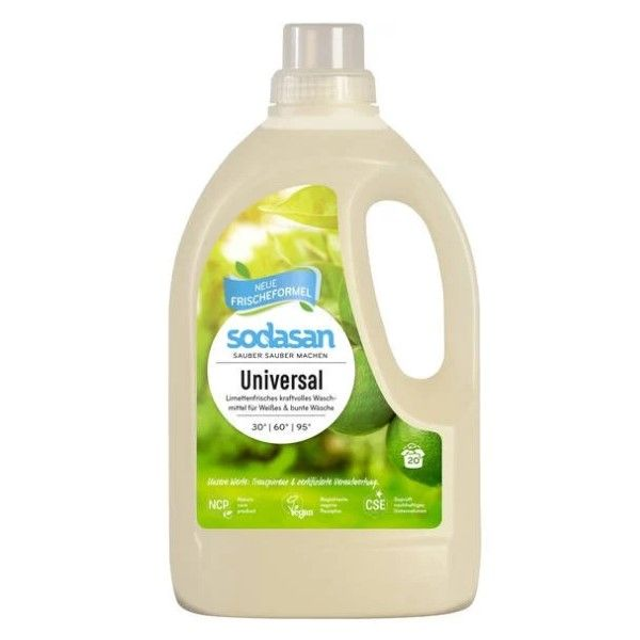 Sodasan Limette Universal Waschmittel, 1,5 Liter Flasche