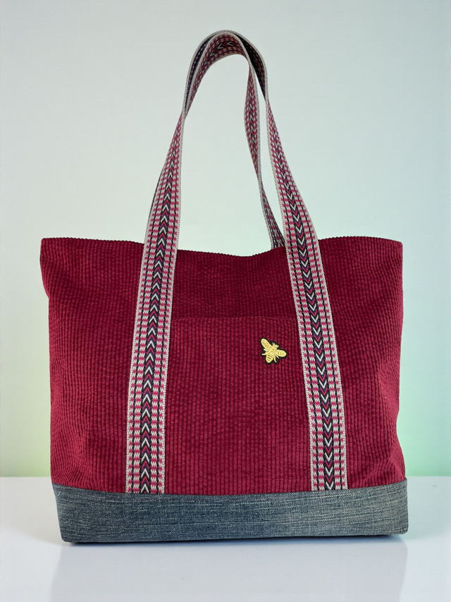 Cabas Essentiel - Velours Bordeaux