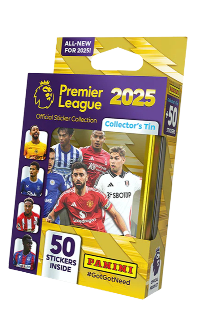 Panini Premier League 2025 Official Stickers Collector&#039;s Tin (50 stickers)