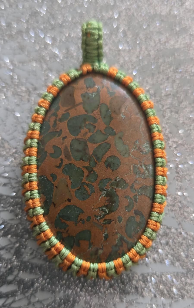 Macramé Fruit Jasper Pendant 