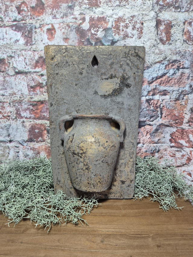 Wandpot grijs, steen