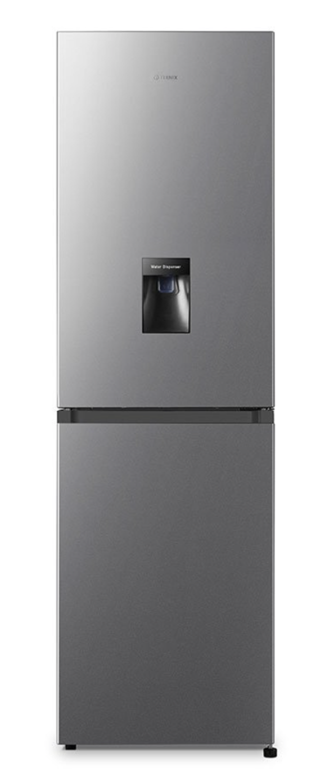  TEKNIK FFH1825WS/E, 256L Fridge Freezer, Water Dispenser, Total No Frost, Silver