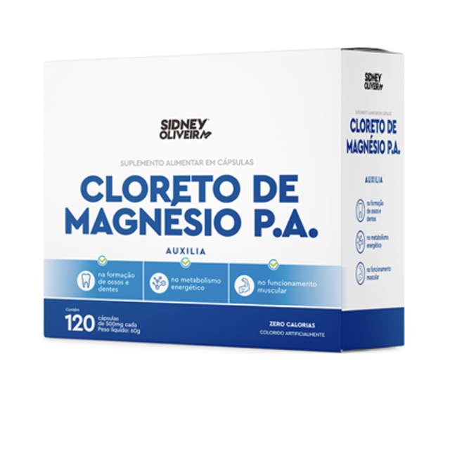 Cloreto de Magnésio P.A. Sidney Oliveira 120 Cápsulas