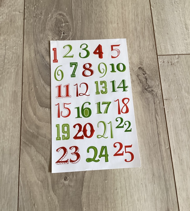 Chiffre de 1 à 25 Noël neuf lot de 5 