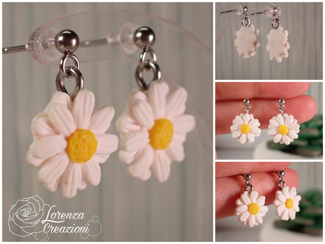 Orecchini pendenti margherite