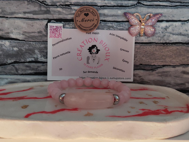Bracelet  quartz rose 