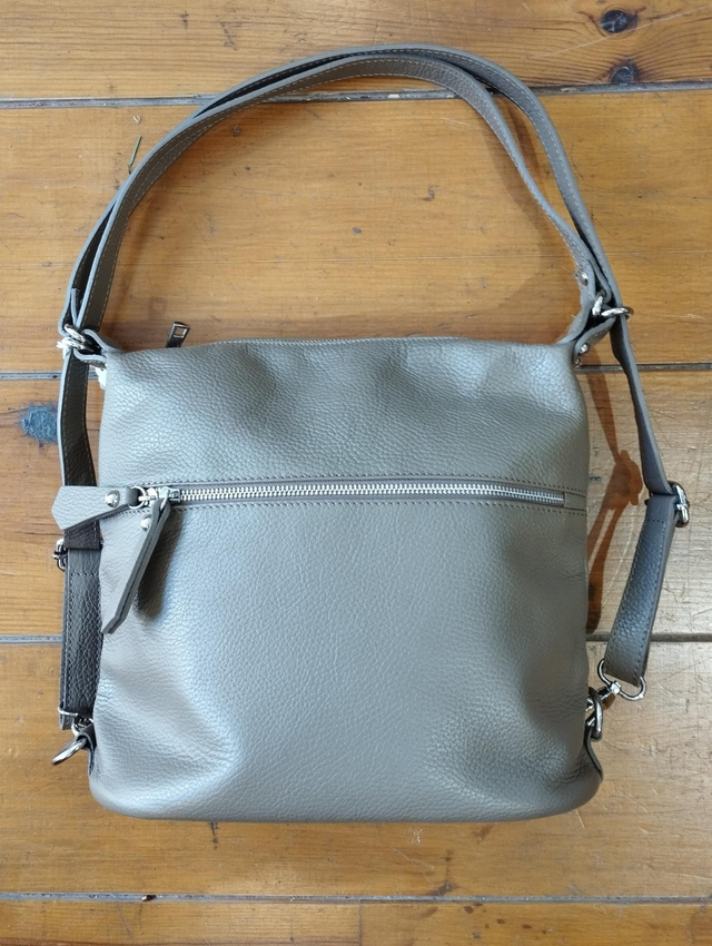 Sac A Dos Grainé Taupe